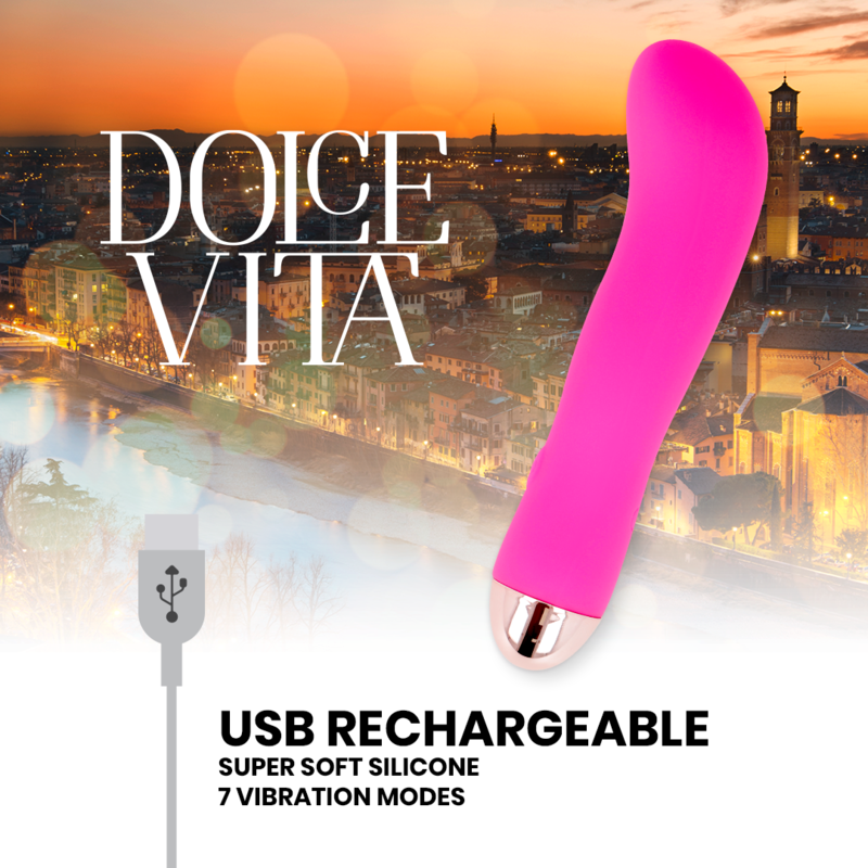 DOLCE VITA - VIBRATEUR RECHARGEABLE ROSE 7 VITESSES