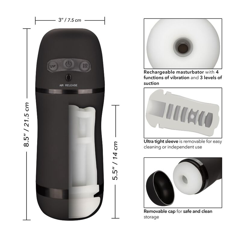 CALEXOTICS - FONCTIONS VIBRATOIRES ET D'ASPIRATION OPTIMUM POWER STROKER