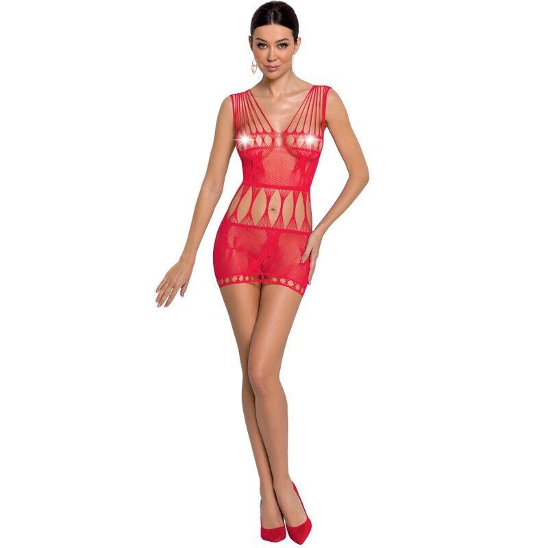 PASSION - FEMME BS090 BODYSTOCKING ROJO TALLA UNICA