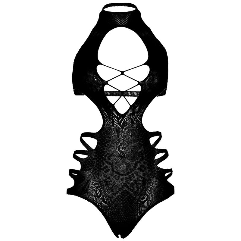 LEG AVENUE - BODY À BRETELLES DÉCOUPÉES, TAILLE UNIQUE - NOIR