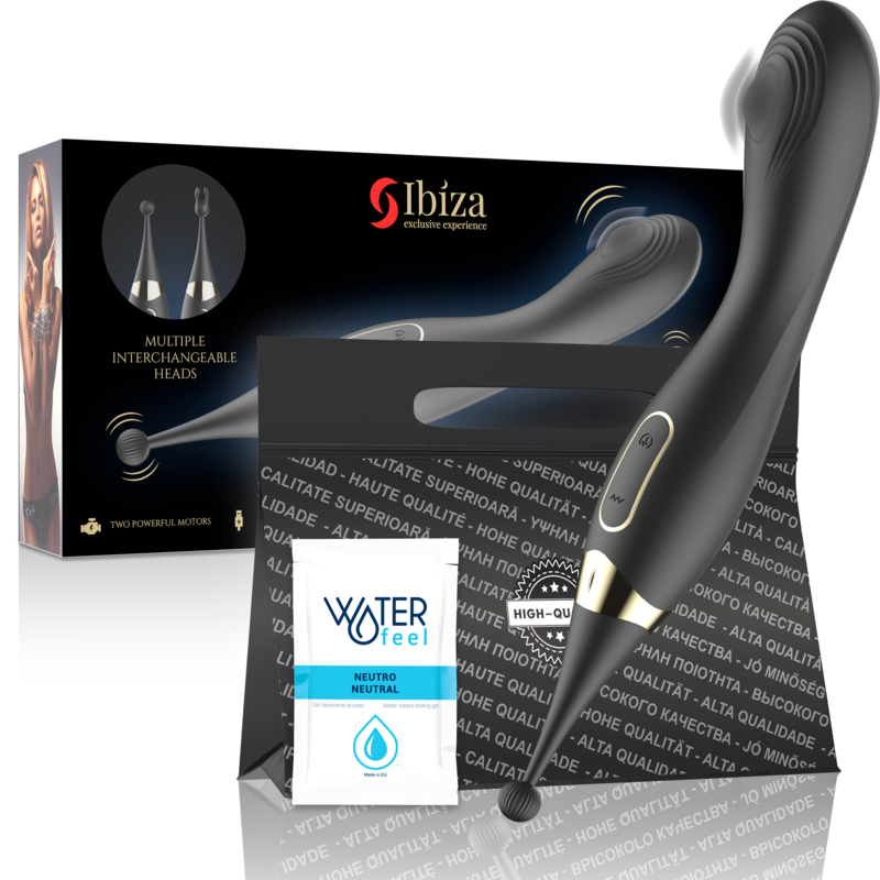 IBIZA - STIMULATEUR CLITORAL INTERCHANGEABLE ET VIBRATEUR POINT G PULSÉ