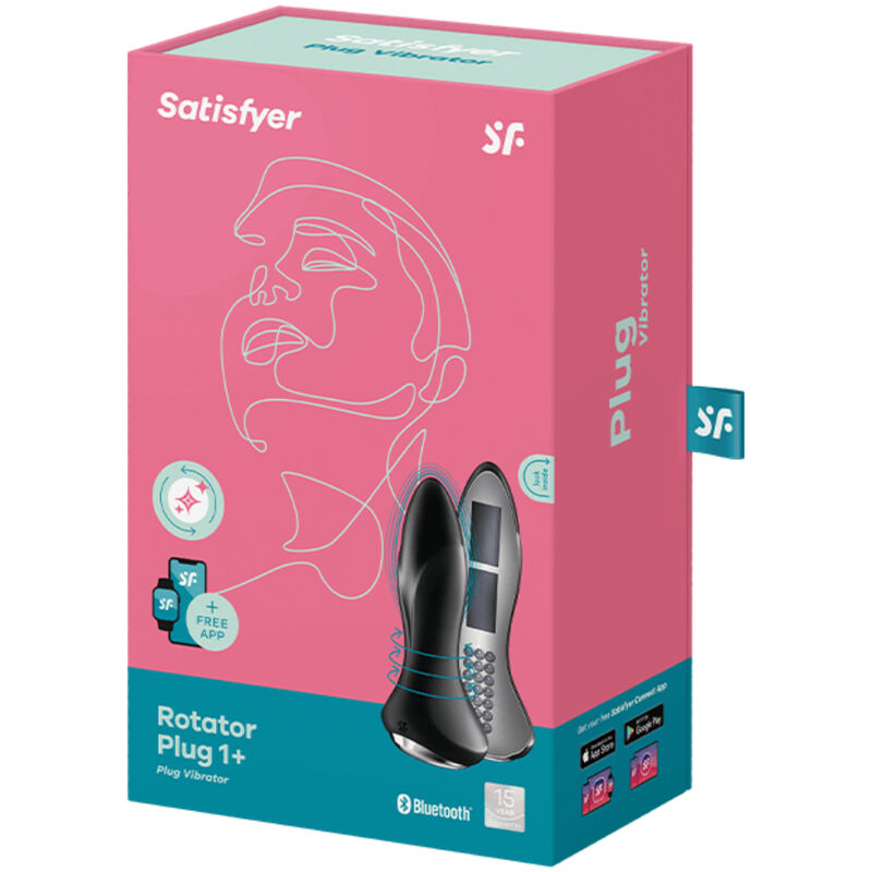 SATISFYER - ROTATOR PLUG 1+ VIBRANT PLUG APP ROUGE