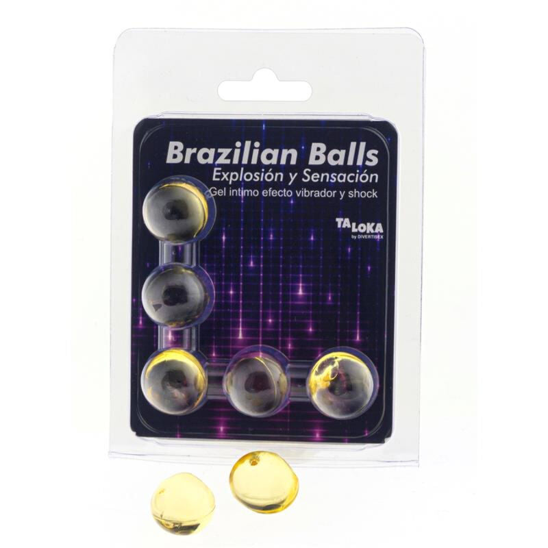 TALOKA - 5 BALLES BRÉSILIENNES EXCITANTES GEL VIBRANT ET EFFET DE CHOC