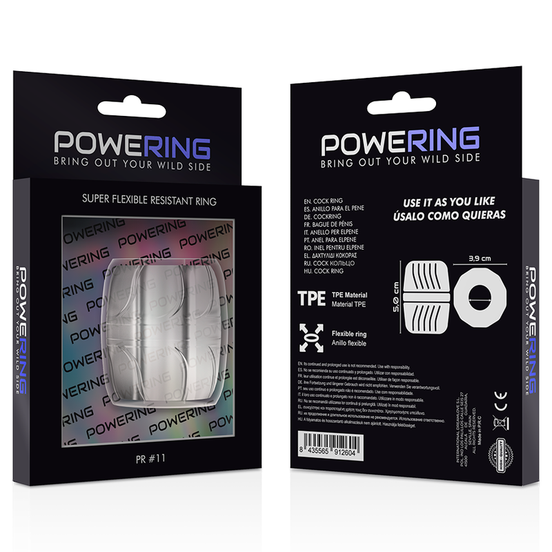POWERING - SUPER FLEXIBLE AND RESISTANT COCK RING 5 CM PR11 TRANSPARENT