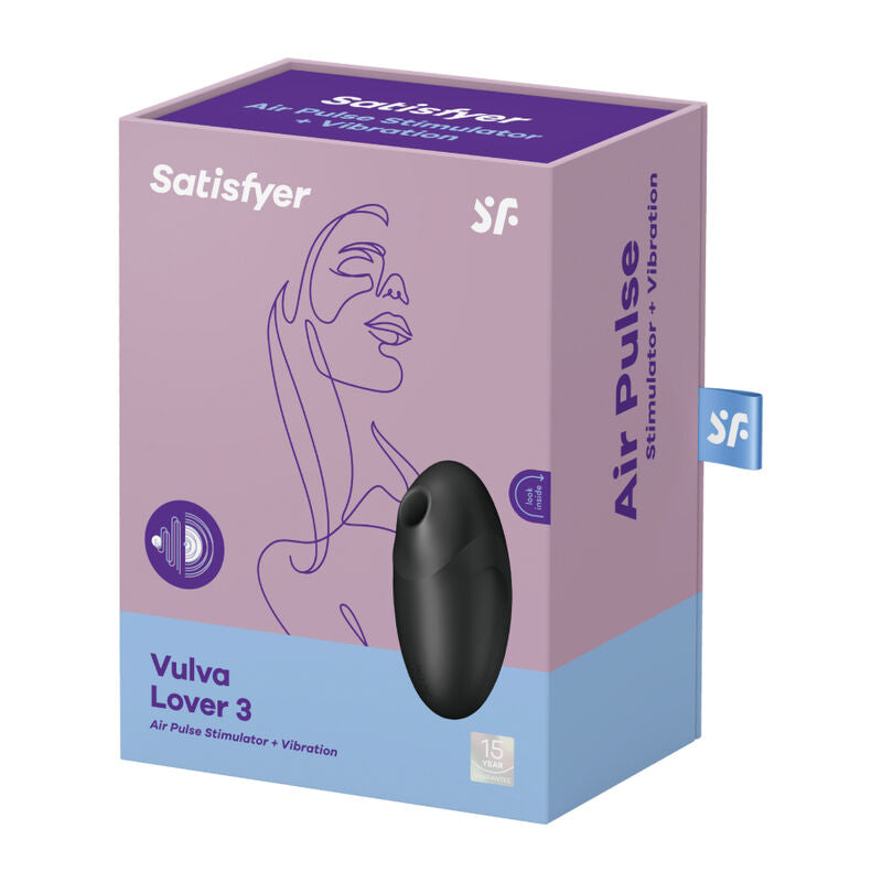 SATISFYER - STIMULATEUR ET VIBRATEUR DE VULVE LOVER 3 NOIR