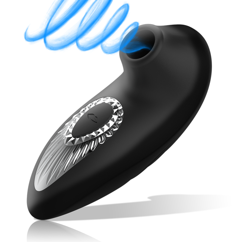 BLACK&SILVER - DRAKE DELUXE SUCKING VIBE RECHARGEABLE EN SILICONE NOIR