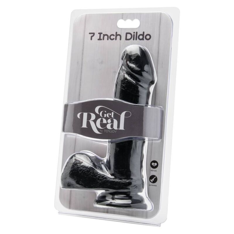 GET REAL - GODE 18 CM AVEC BOULES NOIRES