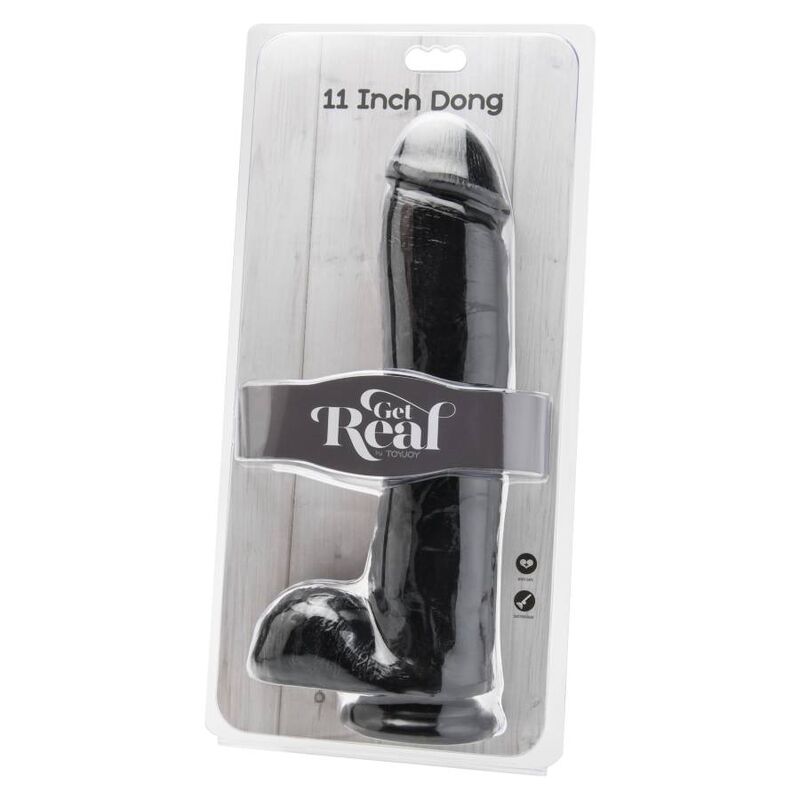 GET REAL - GODE 28 CM AVEC BOULES NOIRES