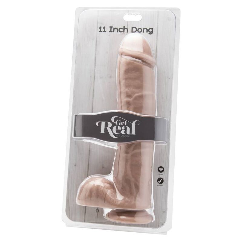 GET REAL - GODE 28 CM AVEC BOULES EN CUIR