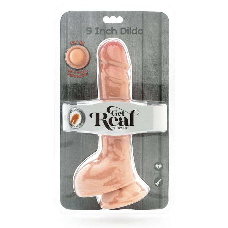 GET REAL - GODE DOUBLE DENSIT 25,5 CM BALLES EN CUIR