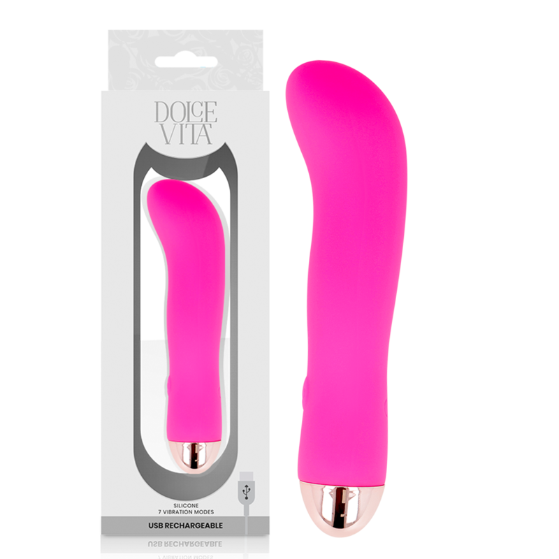 DOLCE VITA - VIBRATEUR RECHARGEABLE ROSE 7 VITESSES