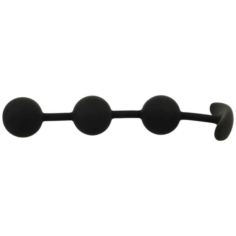 BLACK&SILVER - HARRY ANAL ROSARY 3 SILICONE BALLS 14 CM