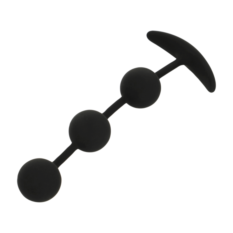 BLACK&SILVER - HARRY ANAL ROSARY 3 SILICONE BALLS 14 CM