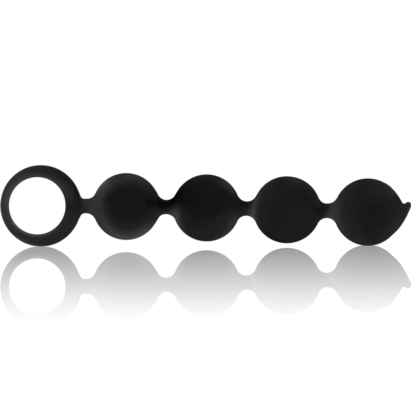 BLACK&SILVER - LENNON ANAL ROSARY 4 SILICONE BALLS 15 CM