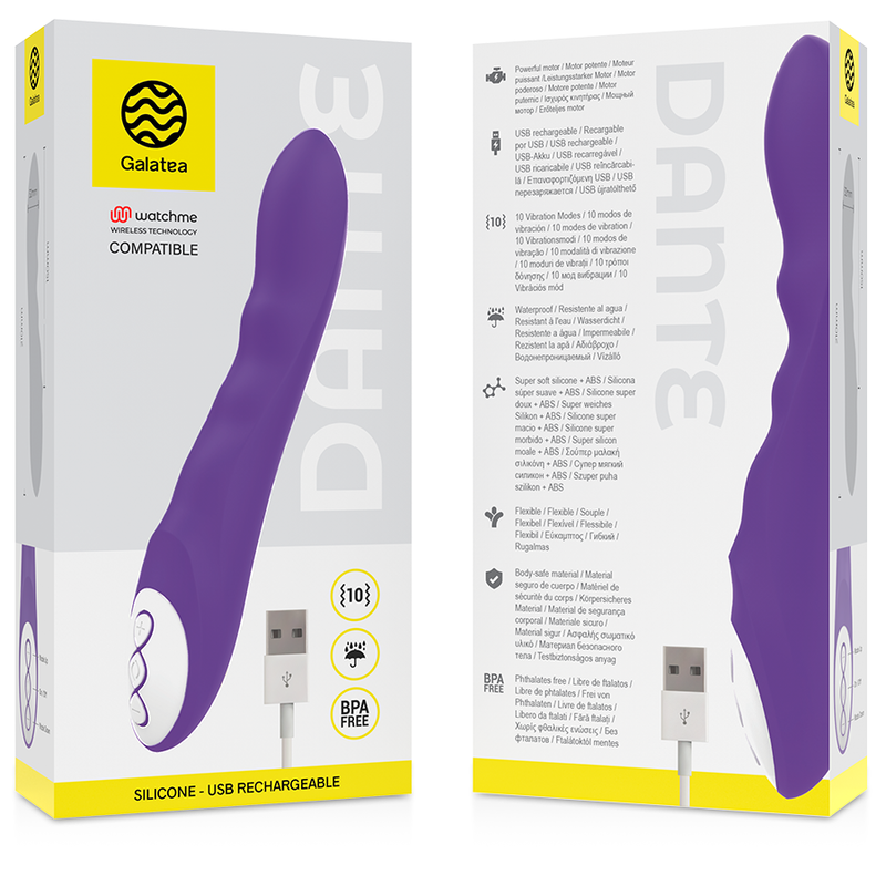 GALATEA - VIBRATEUR DANTE LILLA COMPATIBLE AVEC LA TECHNOLOGIE SANS FIL WATCHME