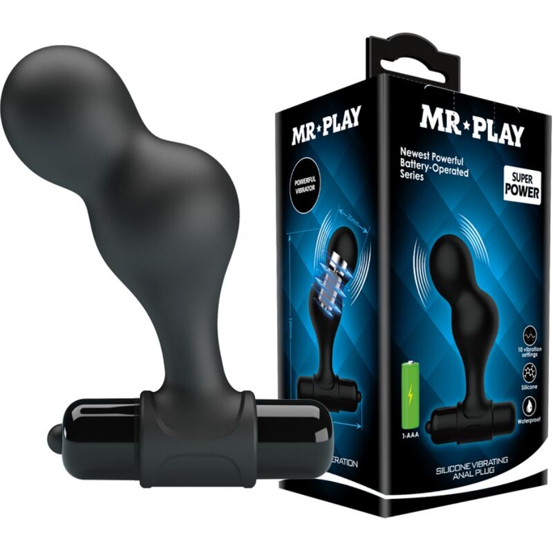 MR PLAY - VIBRATEUR PLUG ANAL EN SILICONE NOIR