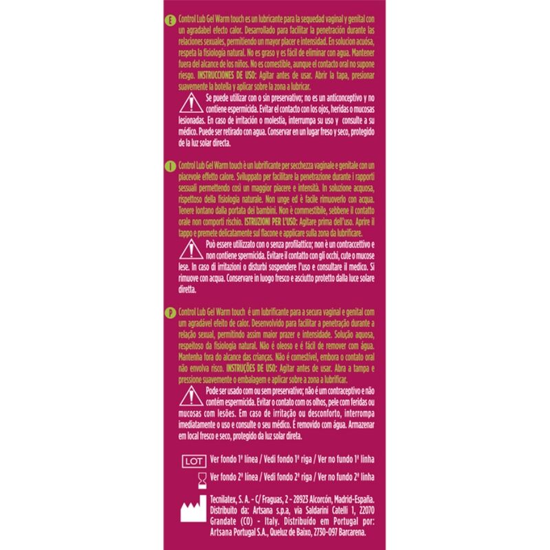 CONTROL - LUB LUBRIFIANT GEL EFFET CHALEUR 75 ML