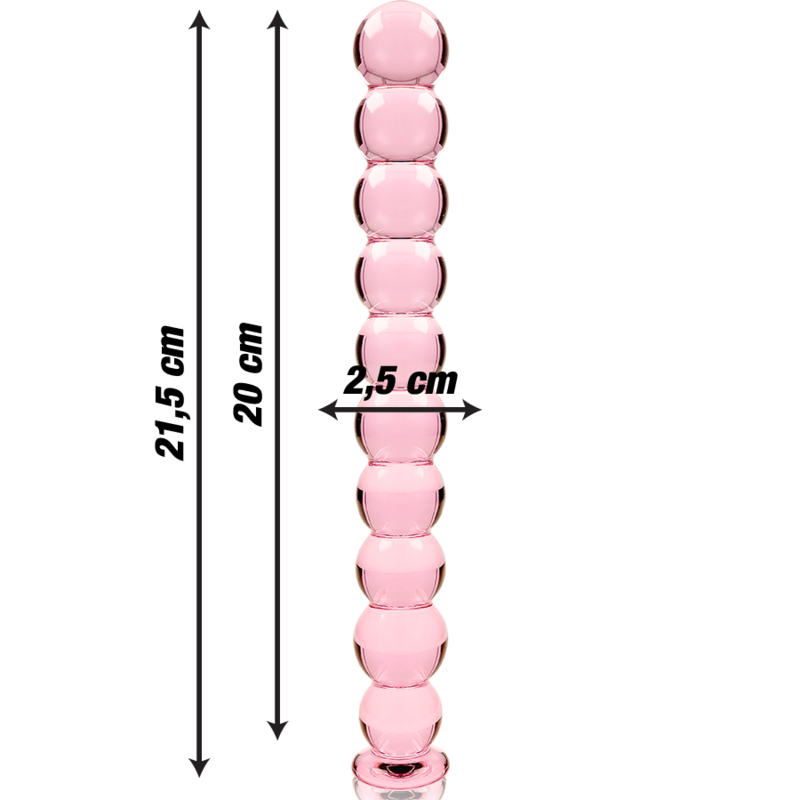 NEBULA SERIES BY IBIZA - MODEL 22 TRANSPARENT BOROSILICATE GLASS DILDO 21.5 CM -OR- 2.5 CM