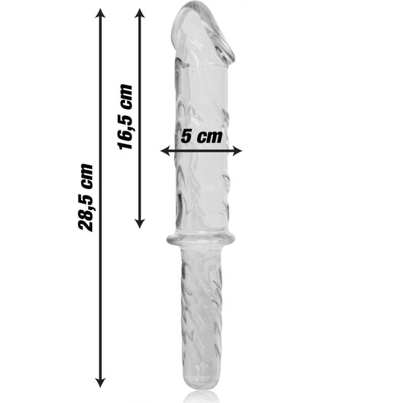 NEBULA SERIES BY IBIZA - MODEL 24 DILDO IN TRANSPARENT BOROSILICATE GLASS 28.5 CM -O- 5 CM