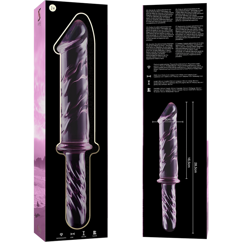 NEBULA SERIES BY IBIZA - MODEL 24 DILDO IN TRANSPARENT BOROSILICATE GLASS 28.5 CM -O- 5 CM