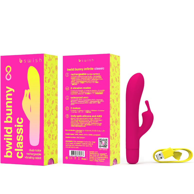 B SWISH - BWILD BUNNY INFINITE CLASSIC RECHARGEABLE SILICONE VIBRATOR PINK