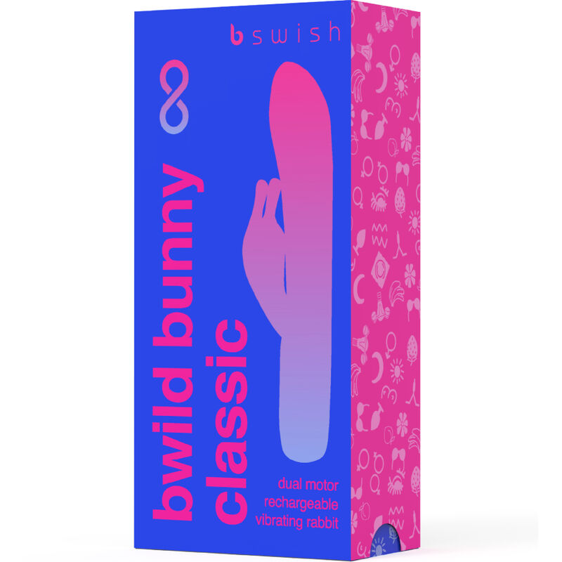 B SWISH - VIBRATEUR RECHARGEABLE CLASSIQUE BWILD BUNNY INFINITE EN SILICONE BLEU