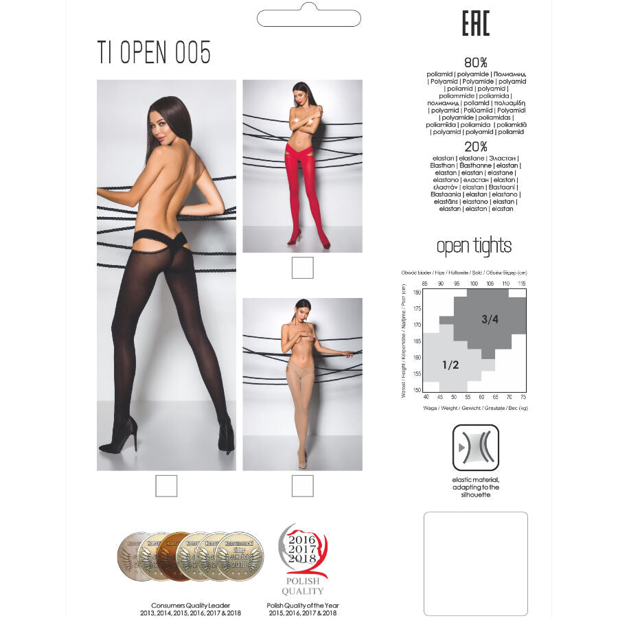 PASSION - TIGHTS TIOPEN 005 BLACK 1/2 60 DEN