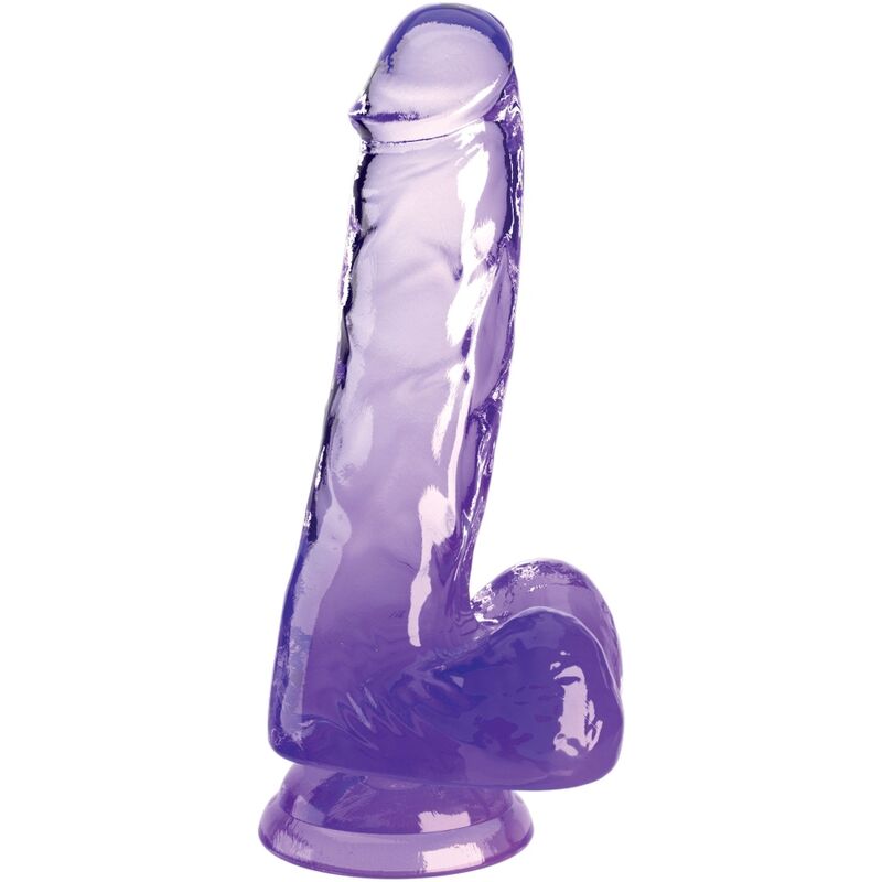 KING COCK - PÉNIS RÉALISTE CLAIR AVEC BOULES 13,5 CM VIOLET
