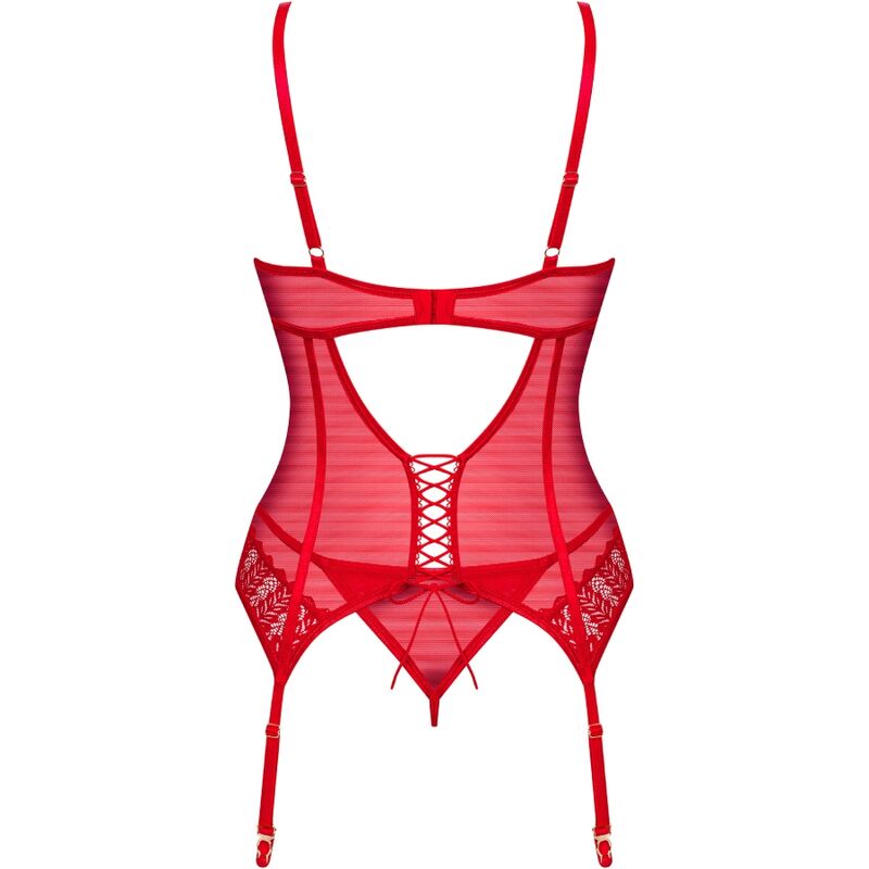 OBSESSIVE - CORSET ET STRING INGRIDIA ROUGE XS/S
