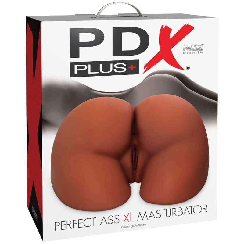 PDX PLUS - MASTURBATEUR MARRON DOUBLE ENTREE CUL XL PARFAIT