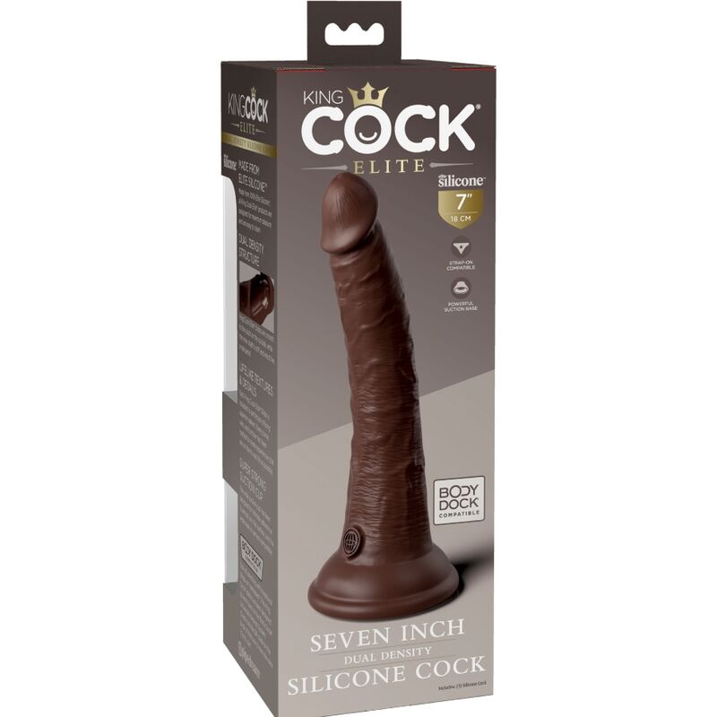 KING COCK - GODE RÉALISTE EN SILICONE ELITE 17,8 CM MARRON