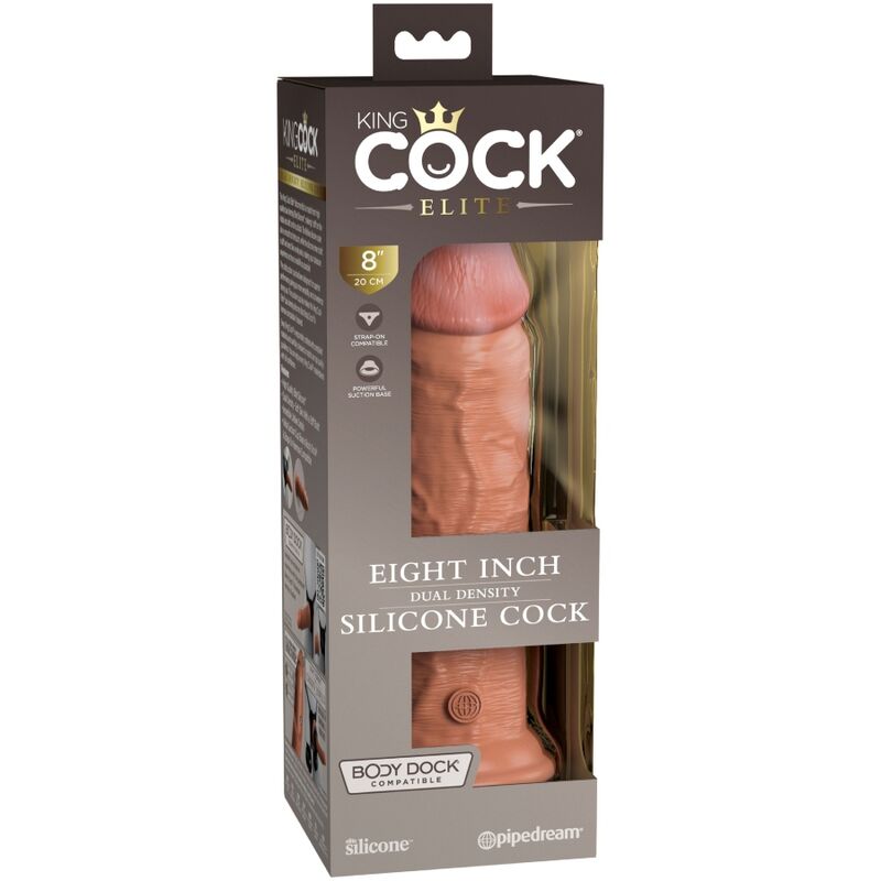 KING COCK - GODE RÉALISTE EN SILICONE ELITE 20,3 CM CARAMEL