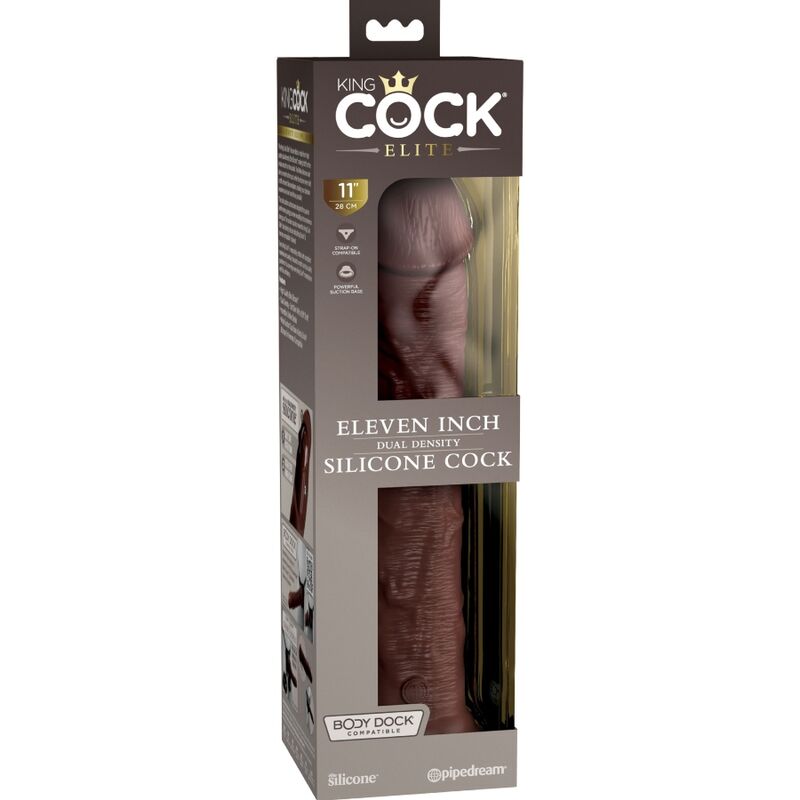 KING COCK - GODE RÉALISTE EN SILICONE ELITE 28 CM MARRON