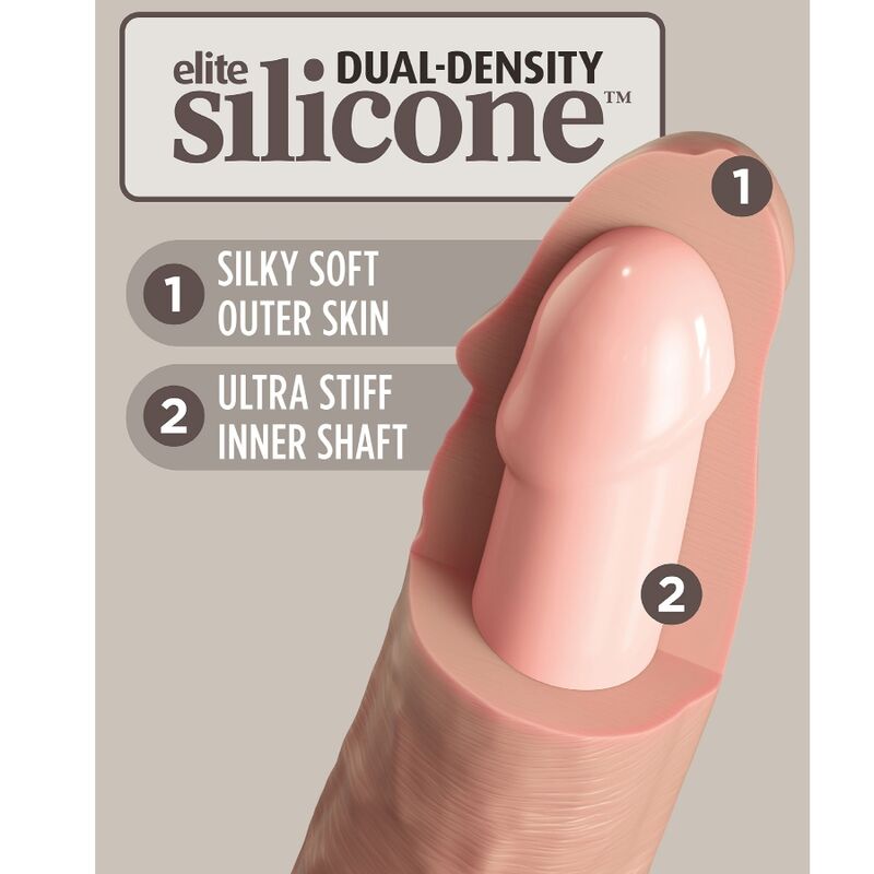 KING COCK - GODE RÉALISTE ELITE VIBRATEUR ET TÉLÉCOMMANDE EN SILICONE 17,8 CM