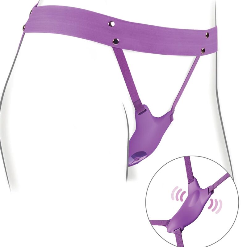 FANTASY FOR HER - HARNAIS AVEC PAPILLON VIBRANT, RECHARGEABLE ET TÉLÉCOMMANDE VIOLET