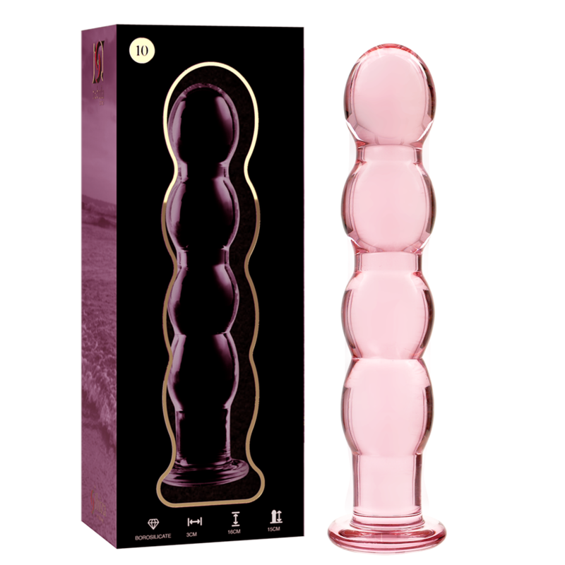 SÉRIE NEBULA PAR IBIZA - MODÈLE 10 GODE EN VERRE BOROSILICATE TRANSPARENT 16,5 CM -OU- 3,5 CM