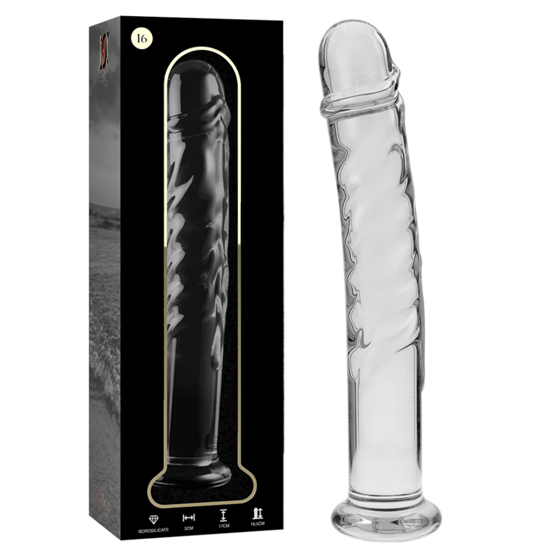 NEBULA SERIES BY IBIZA - MODEL 16 DILDO IN TRANSPARENT BOROSILICATE GLASS 18.5 CM -O- 3 CM