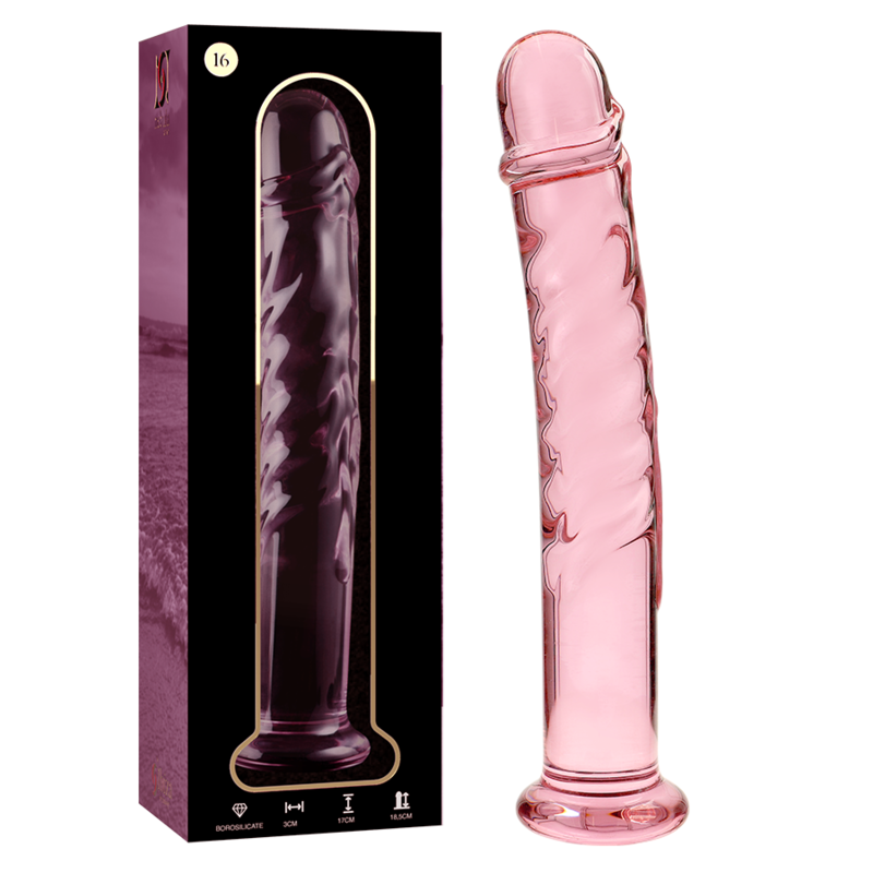 NEBULA SERIES BY IBIZA - MODEL 16 DILDO IN TRANSPARENT BOROSILICATE GLASS 18.5 CM -O- 3 CM