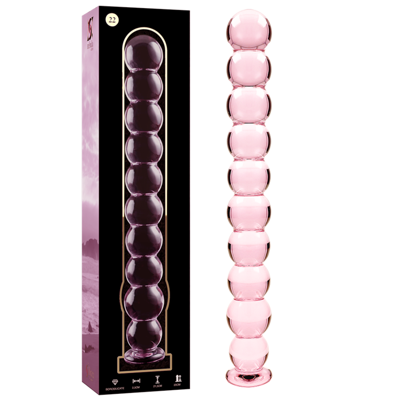 NEBULA SERIES BY IBIZA - MODEL 22 TRANSPARENT BOROSILICATE GLASS DILDO 21.5 CM -OR- 2.5 CM