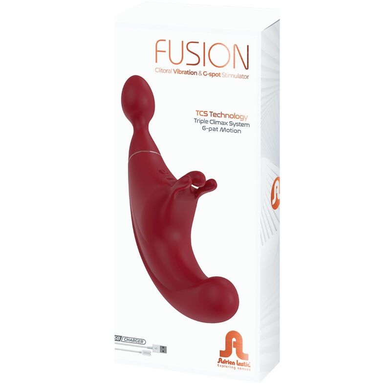 ADRIEN LASTIC - FUSION TRIPLE CLITORIS ET STIMULATEUR POINT G ROUGE