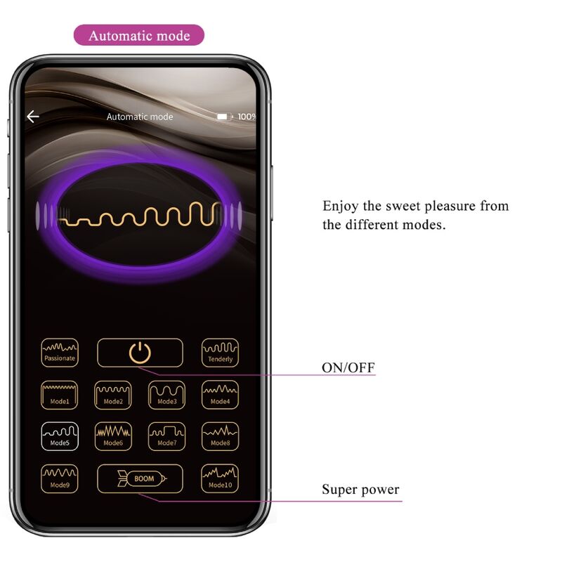 PRETTY LOVE - NYMPH APP CONTROLLED VIBRATING EGG PURPLE
