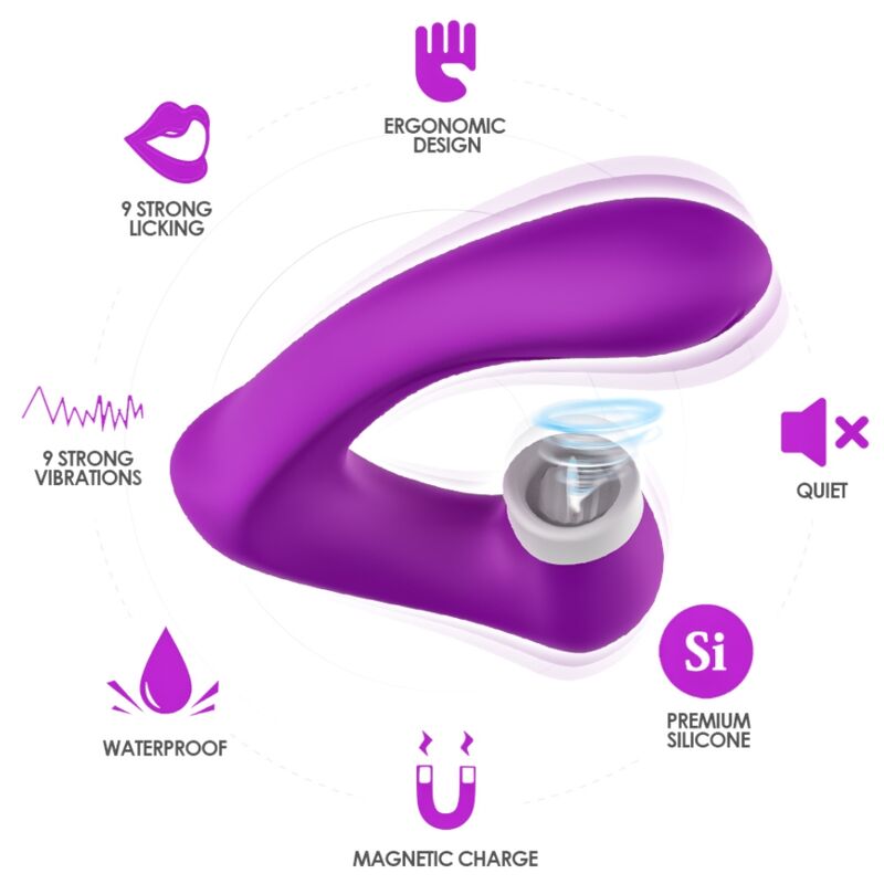 ARMONY - SECRETKISS LICKED VIBRATING CLIT & CURVED VIBRATOR PURPLE