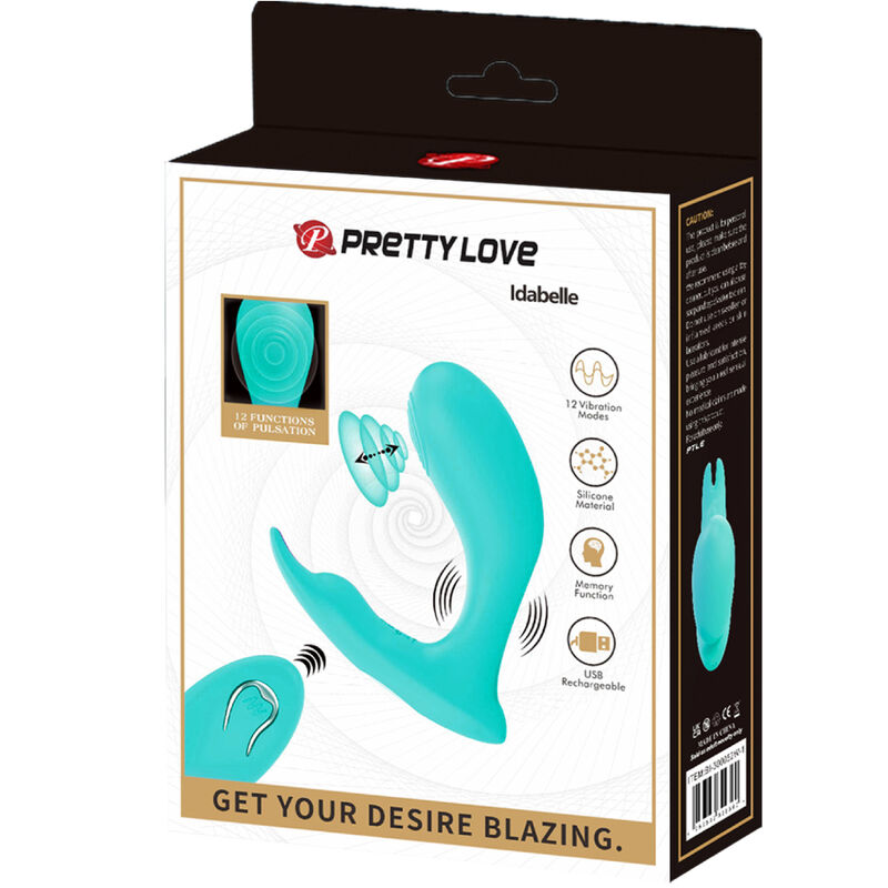 PRETTY LOVE - TÉLÉCOMMANDE IDABELLE VIBRATION ET PULSATION BLEU