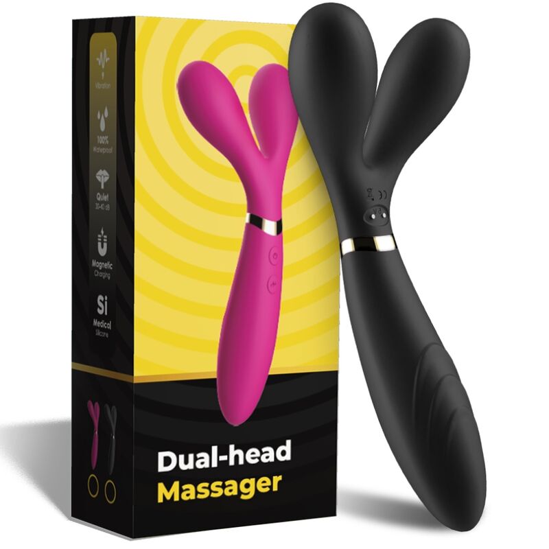 ARMONY - Y-WAND MASSAGER AND VIBRATOR DOUBLE HEAD BLACK