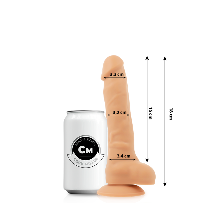 COCK MILLER - COCKSIL EN SILICONE DENSITE ARTICULÉ 18 CM