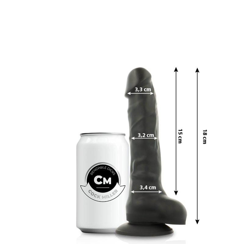 COCK MILLER - COCKSIL SILICONE DENSIT JOINTABLE NOIR 18 CM