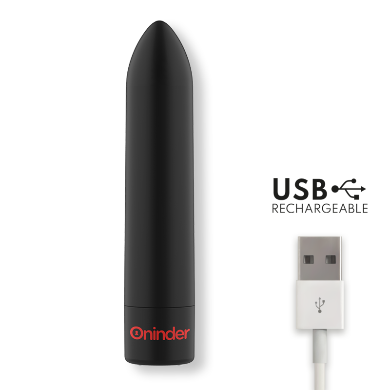 ONINDER - VIBRATEUR BULLET NOIR BERLIN 9 MODES 8,5 X 2 CM - APPLICATION GRATUITE