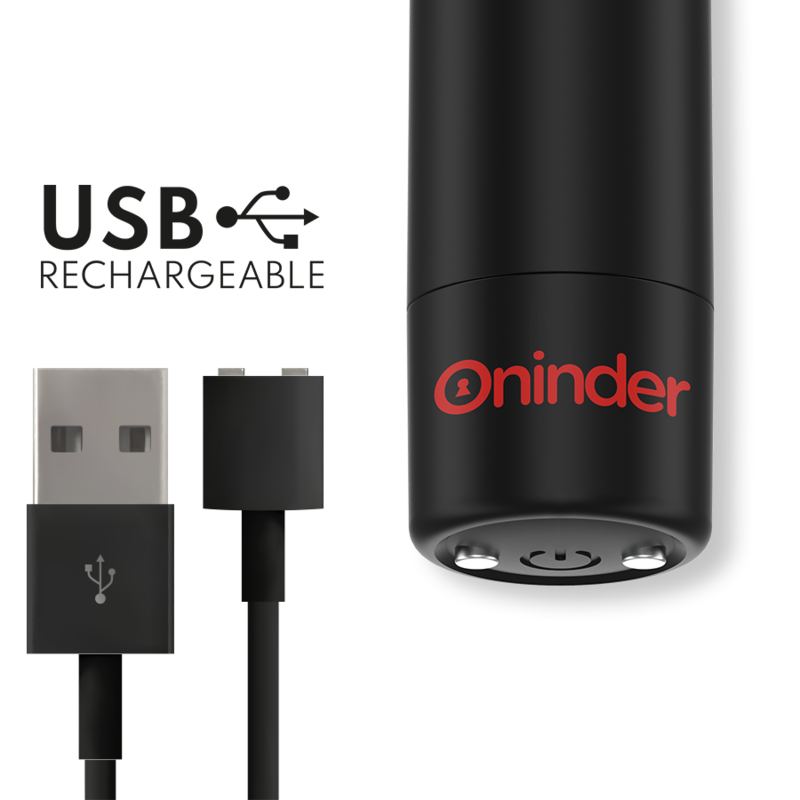 ONINDER - VIBRATEUR BULLET NOIR BERLIN 9 MODES 8,5 X 2 CM - APPLICATION GRATUITE