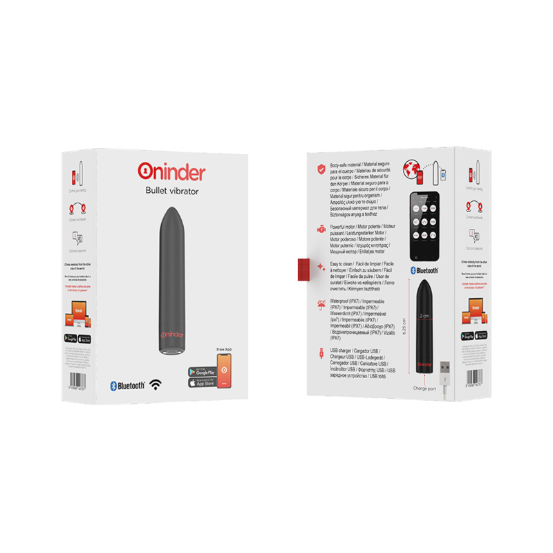 ONINDER - VIBRATEUR BULLET NOIR BERLIN 9 MODES 8,5 X 2 CM - APPLICATION GRATUITE