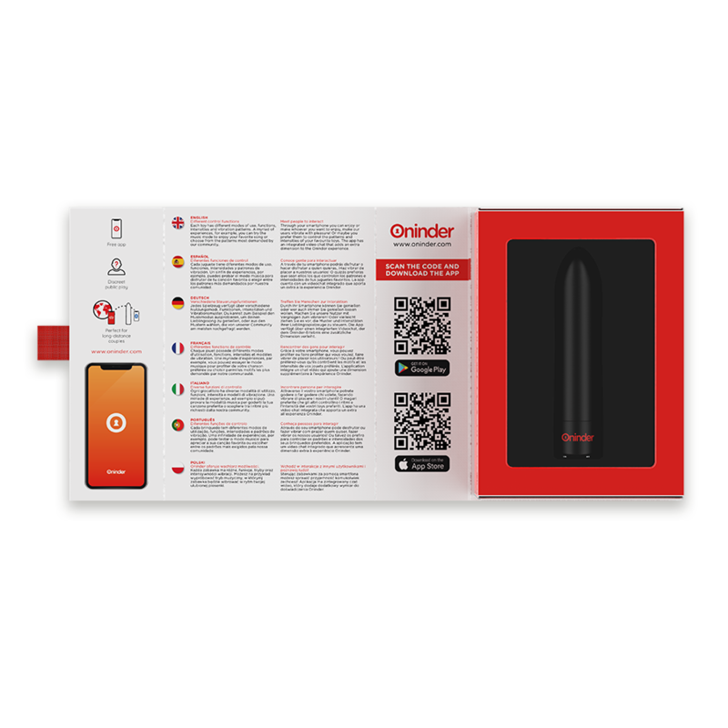 ONINDER - VIBRATEUR BULLET NOIR BERLIN 9 MODES 8,5 X 2 CM - APPLICATION GRATUITE